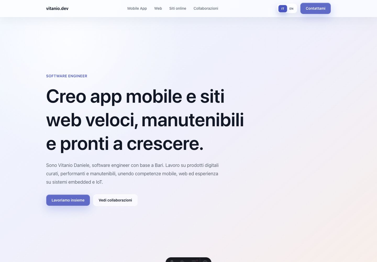 Homepage di vitanio.dev